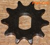 chain sprocket, with pitch 1/2“ = 12,7mm, 10 teeth, 5mm thick, milled groove both-sided